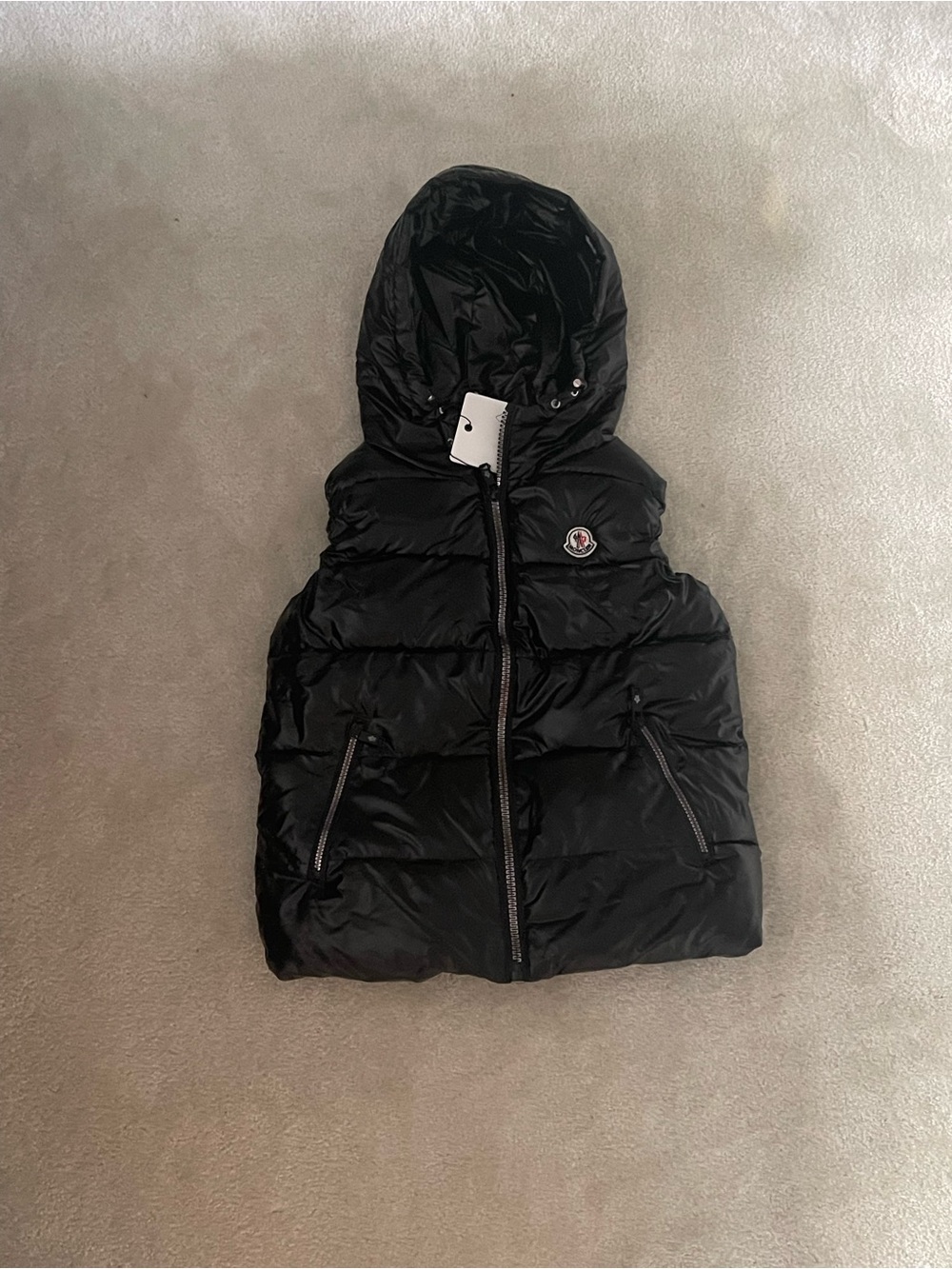 Moncler Black Quilted Hooded Puffer Vest